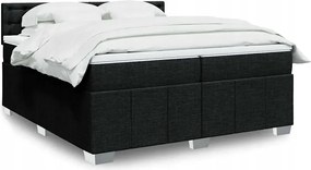 vidaXL Boxspring posteľ s matracom čierna 200x200 cm látka