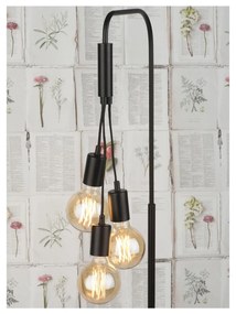 Čierno-sivá stojacia lampa s kovovým tienidlom (výška 190 cm) Oslo – it's about RoMi