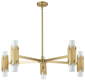 Elstead MARVELE10-AB-OPAL - Luster na tyči MARVELE 10xE14/40W/230V zlatý