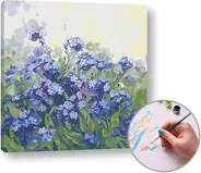 Maľovanie podľa čísel FIALOVÉ KVIETKY  – vysoká náročnosť