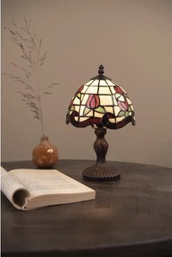 Nočná lampa Tiffany Ø 18x30 CM E14 motív kvetov