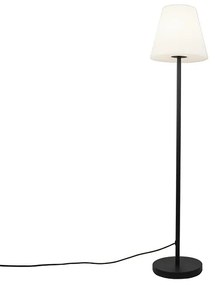 Vonkajšia stojaca lampa čierna s bielym tienidlom 35 cm IP65 - Virginia