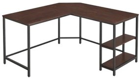 Sammer Rohový kancelársky stôl v hnedej farbe s poličkami model_2157_1