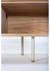 TV stolík z dubového dreva v bielo-prírodnej farbe 160x48 cm Fina – Gazzda