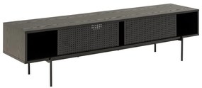 Čierny TV stolík v dekore jaseňa 180x44,5 cm Angus – Actona
