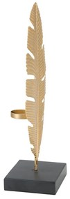 Dekoratívny svietnik v zlatej farbe Mauro Ferretti Feather, výška 34 cm