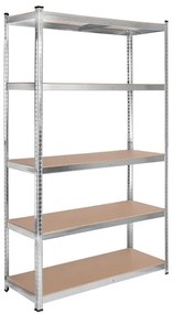 Regál 205x120x45 cm strieborný