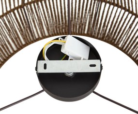 Čierna stropná lampa s hnedým tienidlom z papierového lana 50/50/30 - Combi