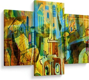 Obraz - Architektúra, kubistická abstrakcia (90x60 cm)