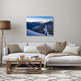Sklenený obraz zasneženého svahu (70x50 cm)