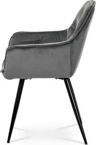 Jedálenská stolička zamatová, sivá DCH-421 GREY4