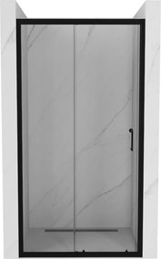 Mexen Apia, posuvné dvere do otvoru 120 x 190 cm, 6mm číre sklo, čierny profil, 845-120-000-70-00