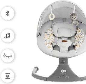 KINDERKRAFT - Detská hojdačka s melódiou 2v1 LUMI svetlošedá