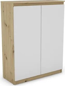 Skrinka Carlos, dub artisan/biela, 80 cm%