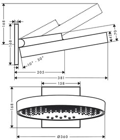 Hansgrohe Rainfinity, hlavová sprcha 360 3jet s pripojením na stenu, matná čierna, HAN-26234670