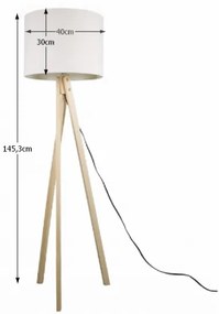 Stojacia lampa Lila Typ 6 - biela / prírodná