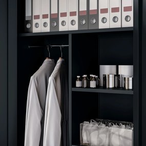 Kovová šatňová skriňa DAWID, 900 x 1850 x 450 mm, antracitová