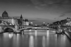 Samolepiaca fototapeta oslňujúca čiernobiela panoráma Paríža - 225x150