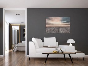 Obraz - Mólo pri západe slnka (90x60 cm)