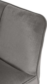 Barová stolička Damaso E - zamat, nerez rám - Sivá