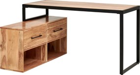 XXXLutz PÍSACÍ STÔL S ÚLOŽ. PRIESTORO, čierna, farba akácie, 145/115/76 cm Livetastic - Online Only kancelárie - 001630023601