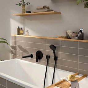 HANSGROHE Rebris E nástenný vaňový výtok, dĺžka 200 mm, matná čierna, 72431670