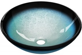 Mexen Mira sklenené umývadlo na dosku 42 x 42 cm, Modrá - 24124247