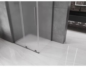 Mexen Velar L, sprchový kút s posuvnými dverami 110 x 100 cm, 8mm sklo námraza, grafit brúsený, 871-110-100-33-66