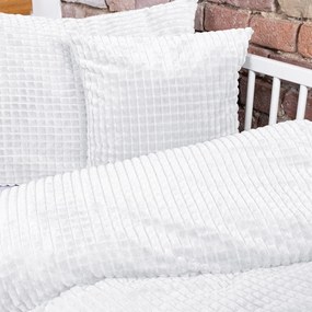 Biante Detské posteľné obliečky do postieľky Minky kocky MKK-007 Biele Do postieľky 90x130 a 40x60 cm