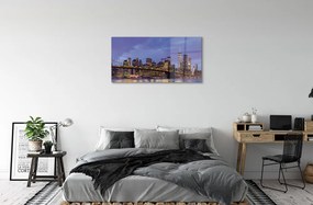 Sklenený obraz Sunset bridge river 140x70 cm