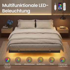 Kovová manželská posteľ s LED podsvietením 160x200 cm RMBB35175B101