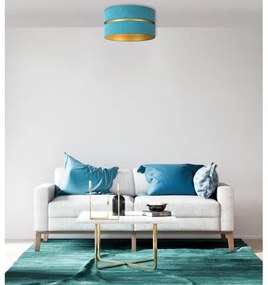 Duolla - Stropné svietidlo DUO 1xE27/40W/230V pr. 40 cm tyrkysová/zlatá