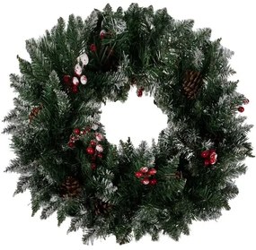Vianočný veniec na dvere so šiškami a jarabinou 45 cm