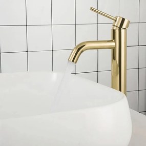 Rea Lungo, vysoká umývadlová batéria h-280, zlatá lesklá, REA-B9409