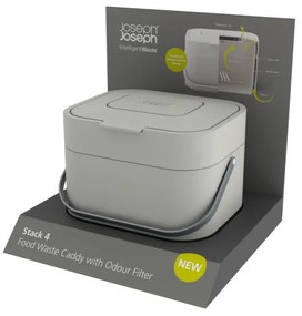 Tmavosivá nádoba na kompostovateľný odpad Joseph Joseph IntelligentWaste, 4 l