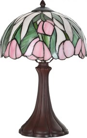 Stolná lampa Tiffany Ružový Tulipán Ø 27x40 cm E14