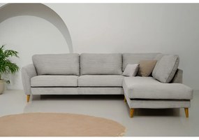 Svetlosivá menčestrová rohová pohovka (pravý roh) Paris – Scandic