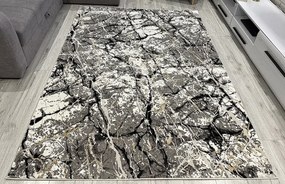 HU Viacfarebný moderný koberec Glamour 25226-Siyach Rozmer: 80x150 cm