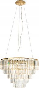 Zlatá glamour lampa s kryštálmi Monaco do haly, hotelovej recepcie