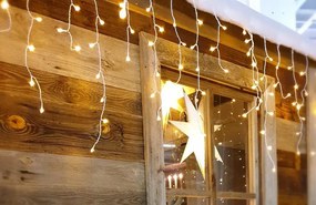 Vianočné svetielka LED cencúle 300l vonkajšie Trans+gn+flash biely kabel 10