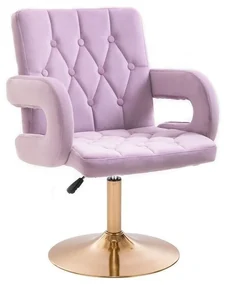 LuxuryForm DESIGN Stolička BOSTON VELUR na zlatom tanieri - levanduľa