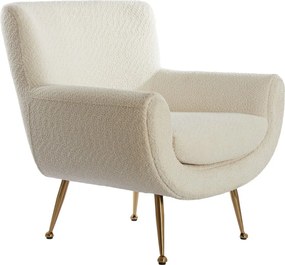 Krémové kreslo z textílie buklé Vinstra – Light &amp; Living