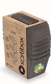 PROSPERPLAST Sada odpadkových košov SORTIBOX, 3x20l