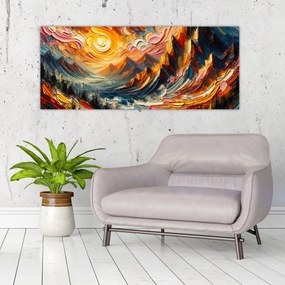 Obraz - Hory zalité slnkom (120x50 cm)