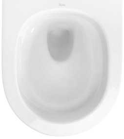Rea Richard Tornado, závesná WC misa 490x360x325 mm + WC sedadlo z duroplastu, biela lesklá, REA-C4802