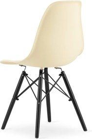 Set jedálenských stoličiek OSAKA krémové (čierne nohy) 4ks