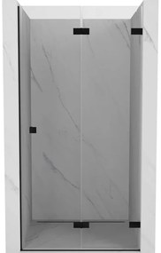 Mexen, Mexen Lunar-F pravé skladacie sprchové dvere 85 cm, priehľadné, čierne - 836-085-000-70-00-P