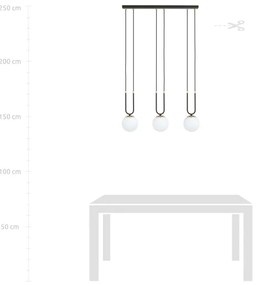 Luster na lanku GLAM 3xE14/10W/230V čierna