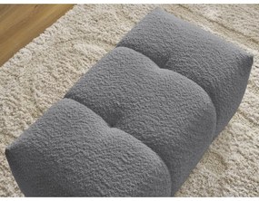 Sivá podnožka z textílie buklé Roxelane – Bobochic Paris