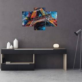 Obraz - Maľba Eiffelovej veže II. (90x60 cm)